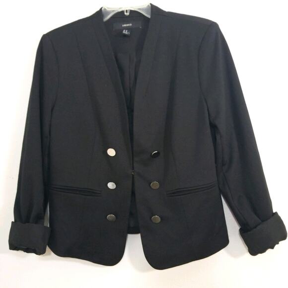 Forever 21 black silver button blazer jacket M - Picture 3 of 10